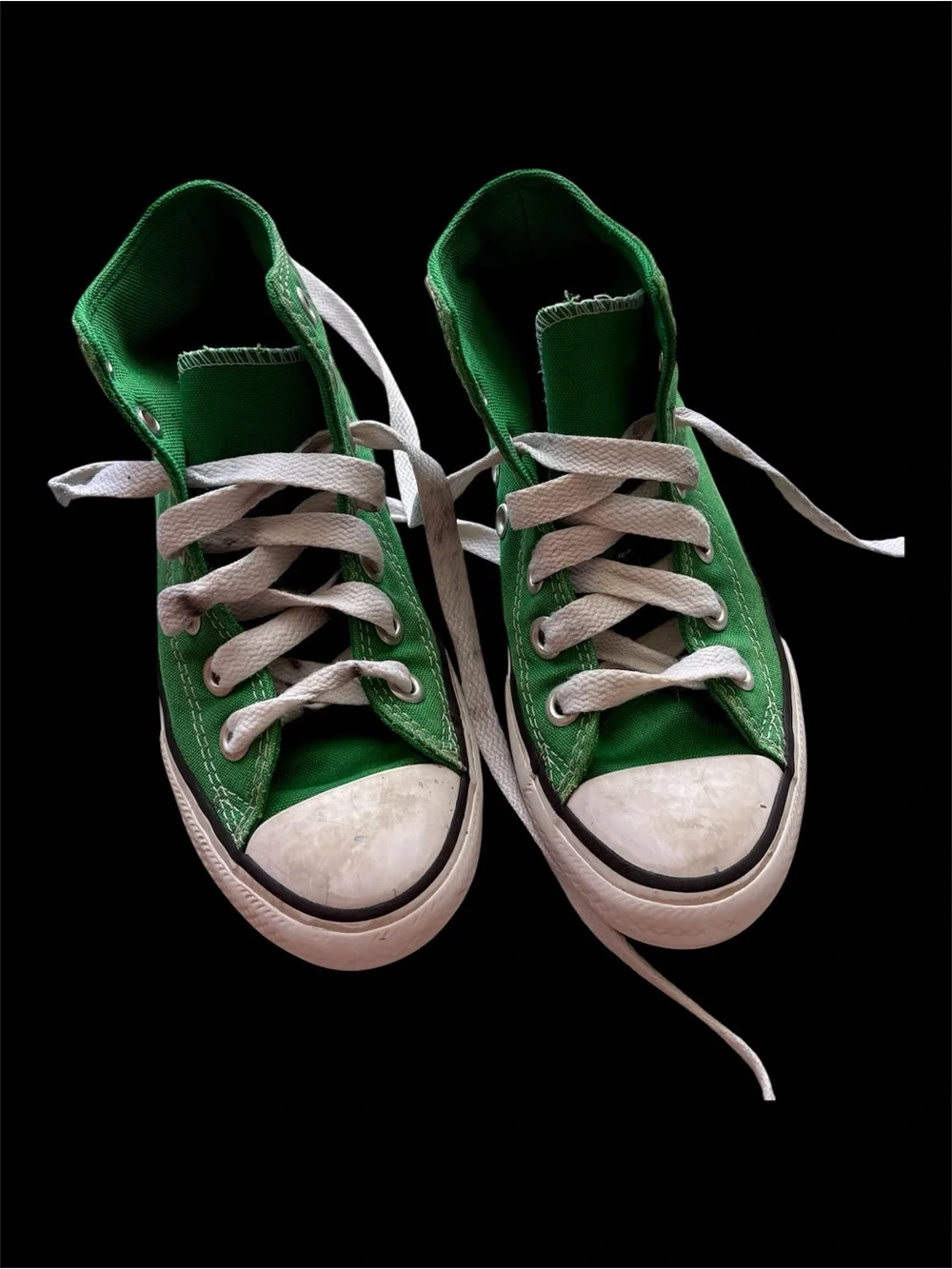 Converse Kids Green High Top Sneakers with White Laces